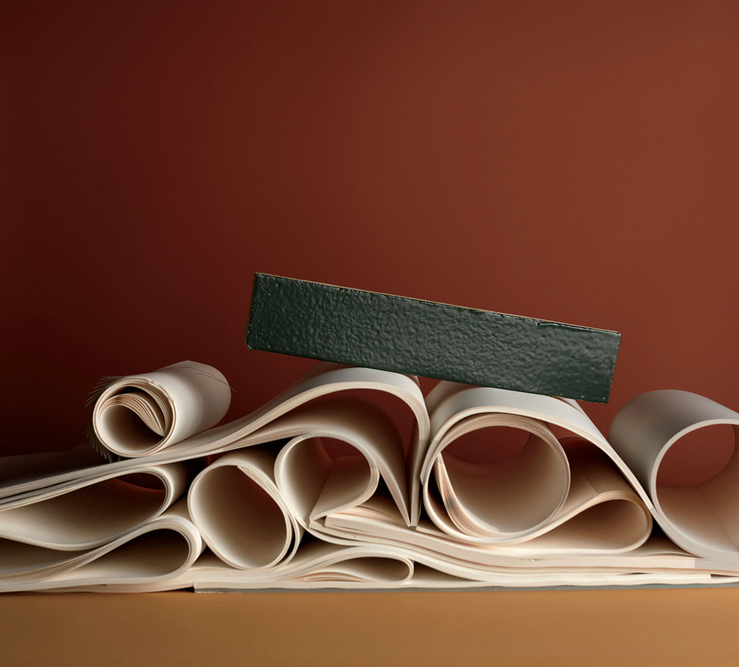 tile on paper scrolls