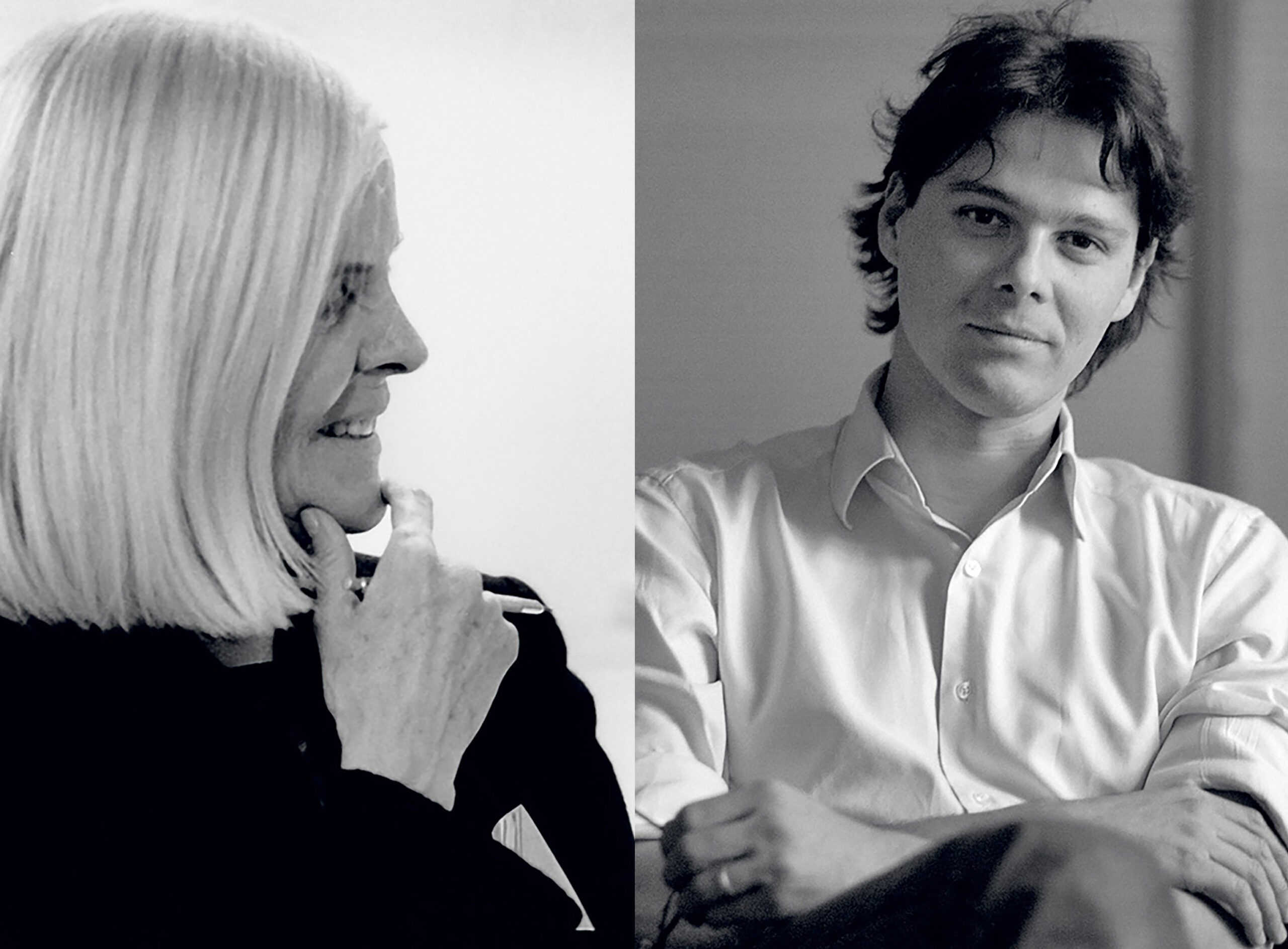 A woman with blonde hair and a black shirt