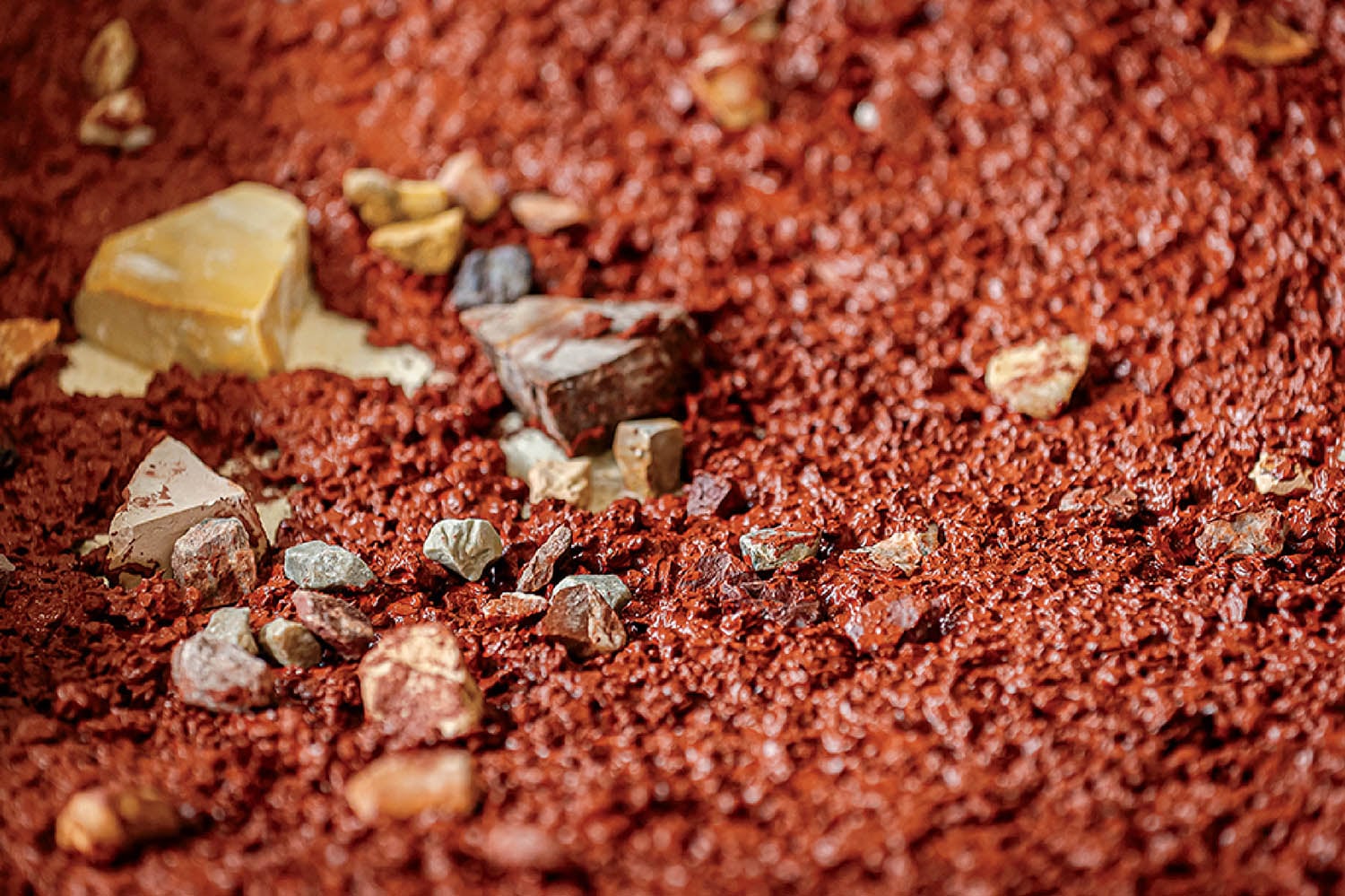 A close up of a piece of chocolate.