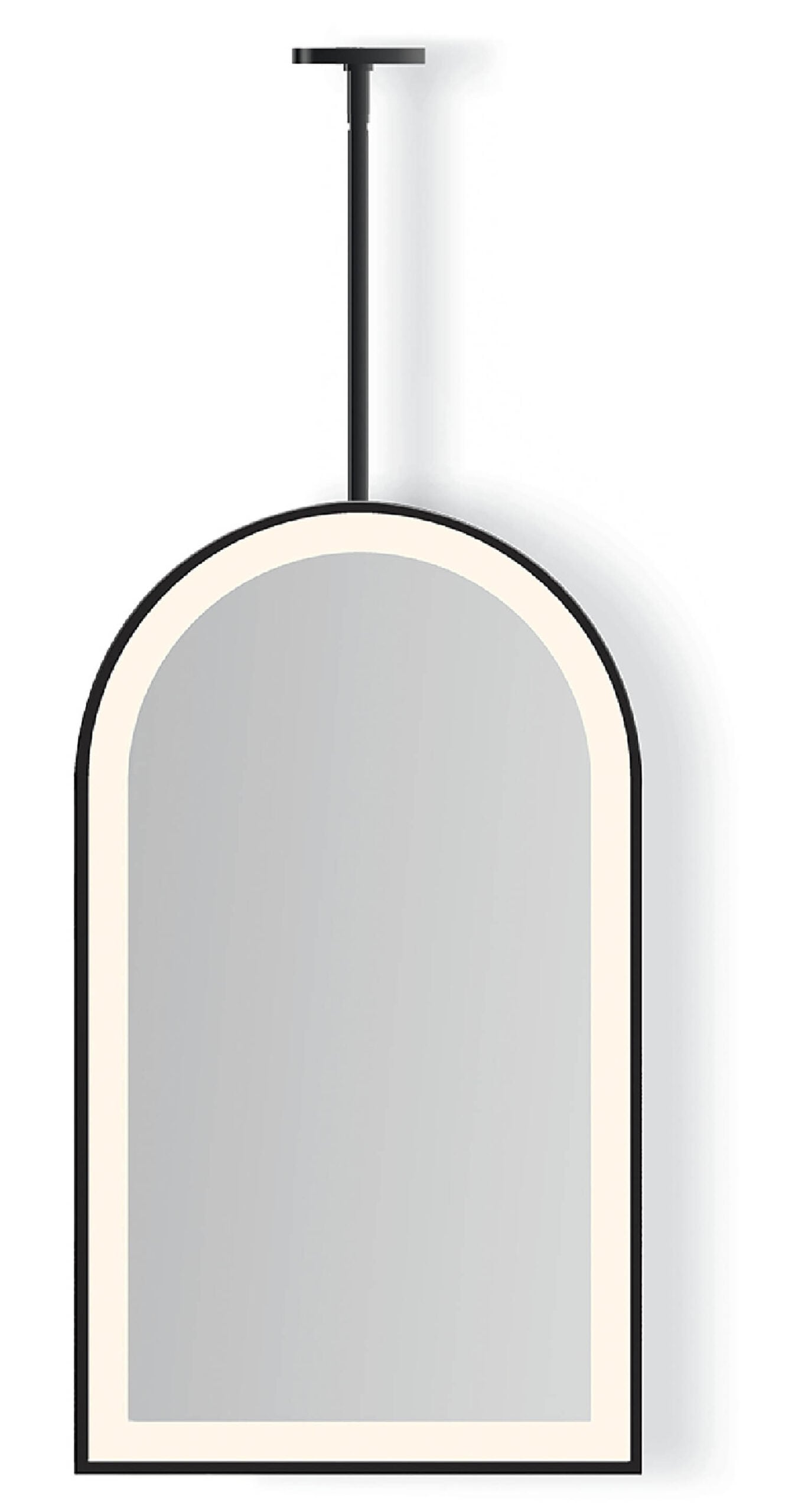 A black and white wall light with a white shade.