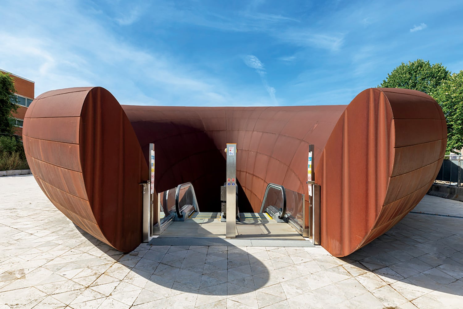 A large red sculpture.