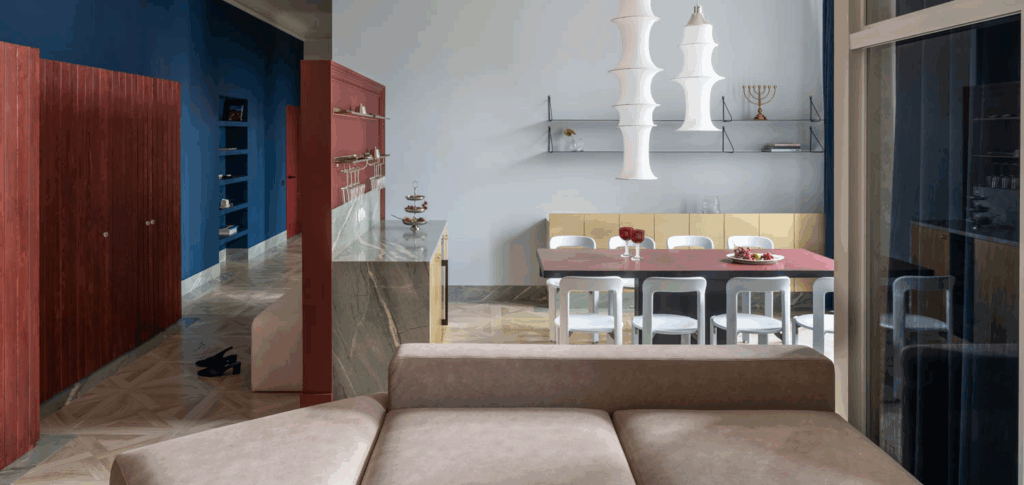 Mislad office with colorful walls