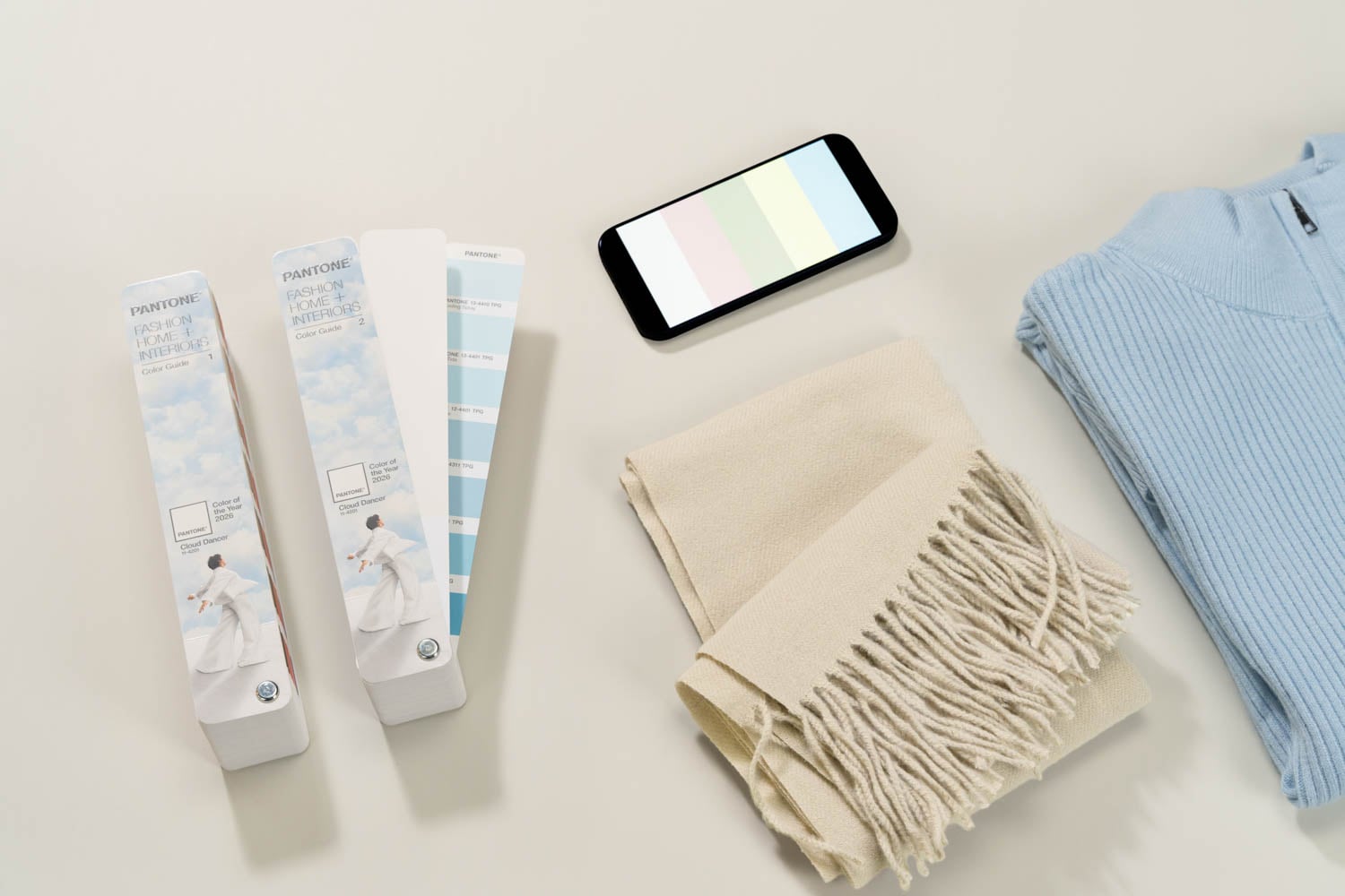 pantone 2026 color of the year cloud dancer palette