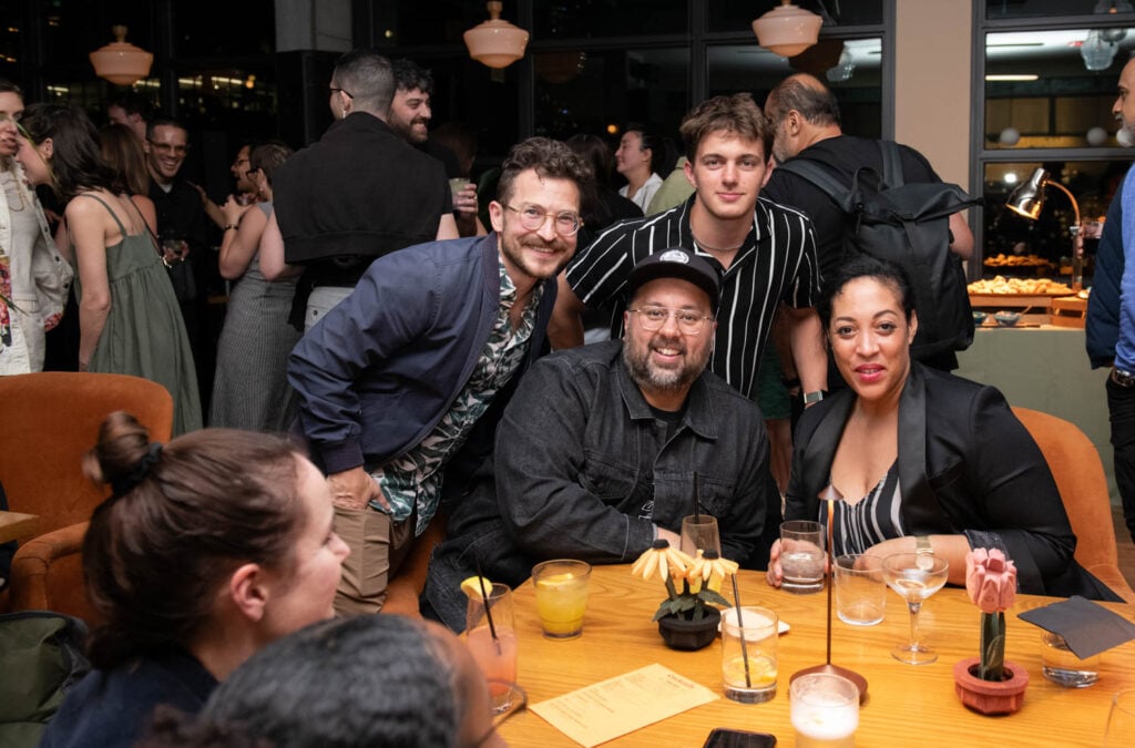 sense of space podcast cohosts at a neocon event