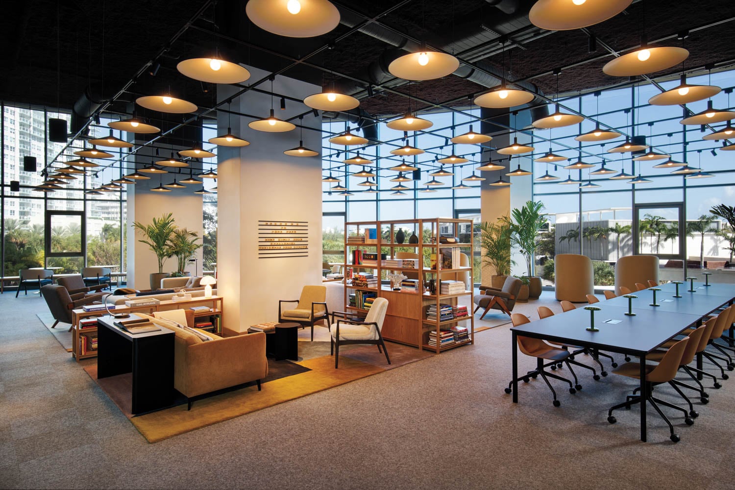 a common area for working and socializing