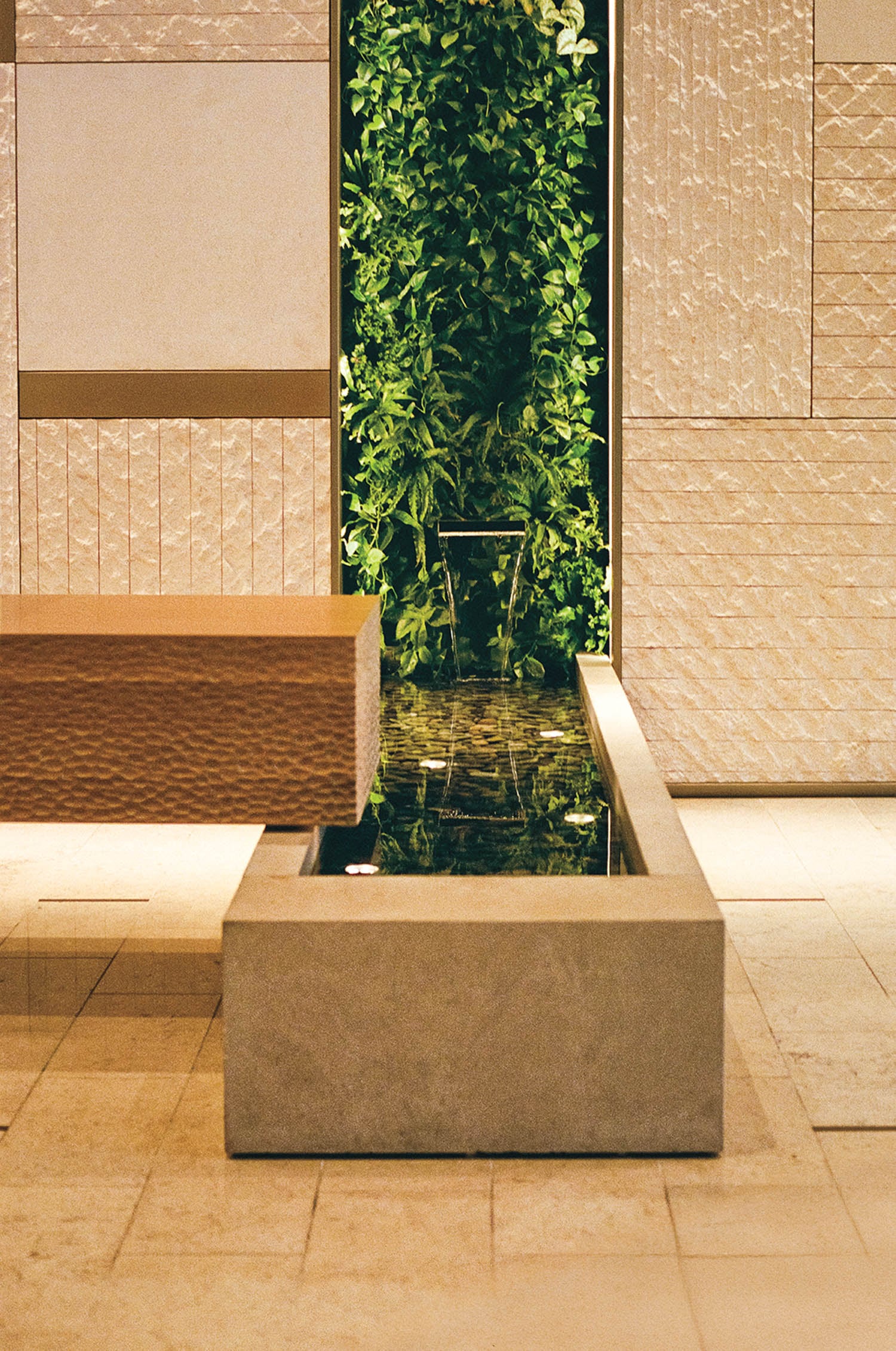 a planter with greenery