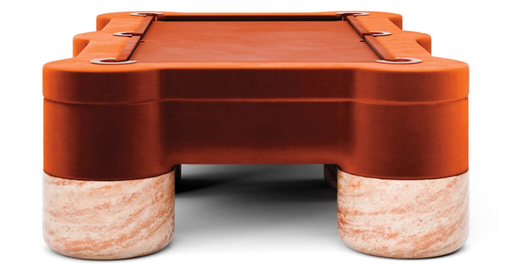 orange billiards table