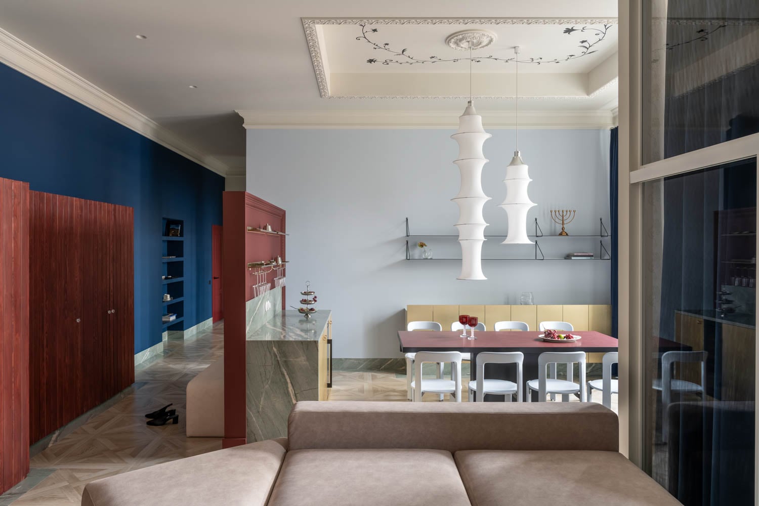 Mislad office with colorful walls