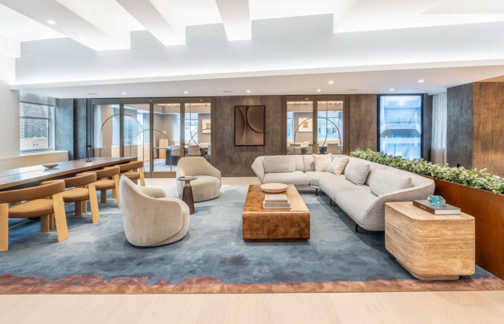 view of sitting area in office