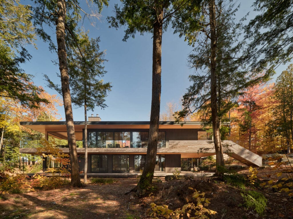 exterior facade of home in the forest