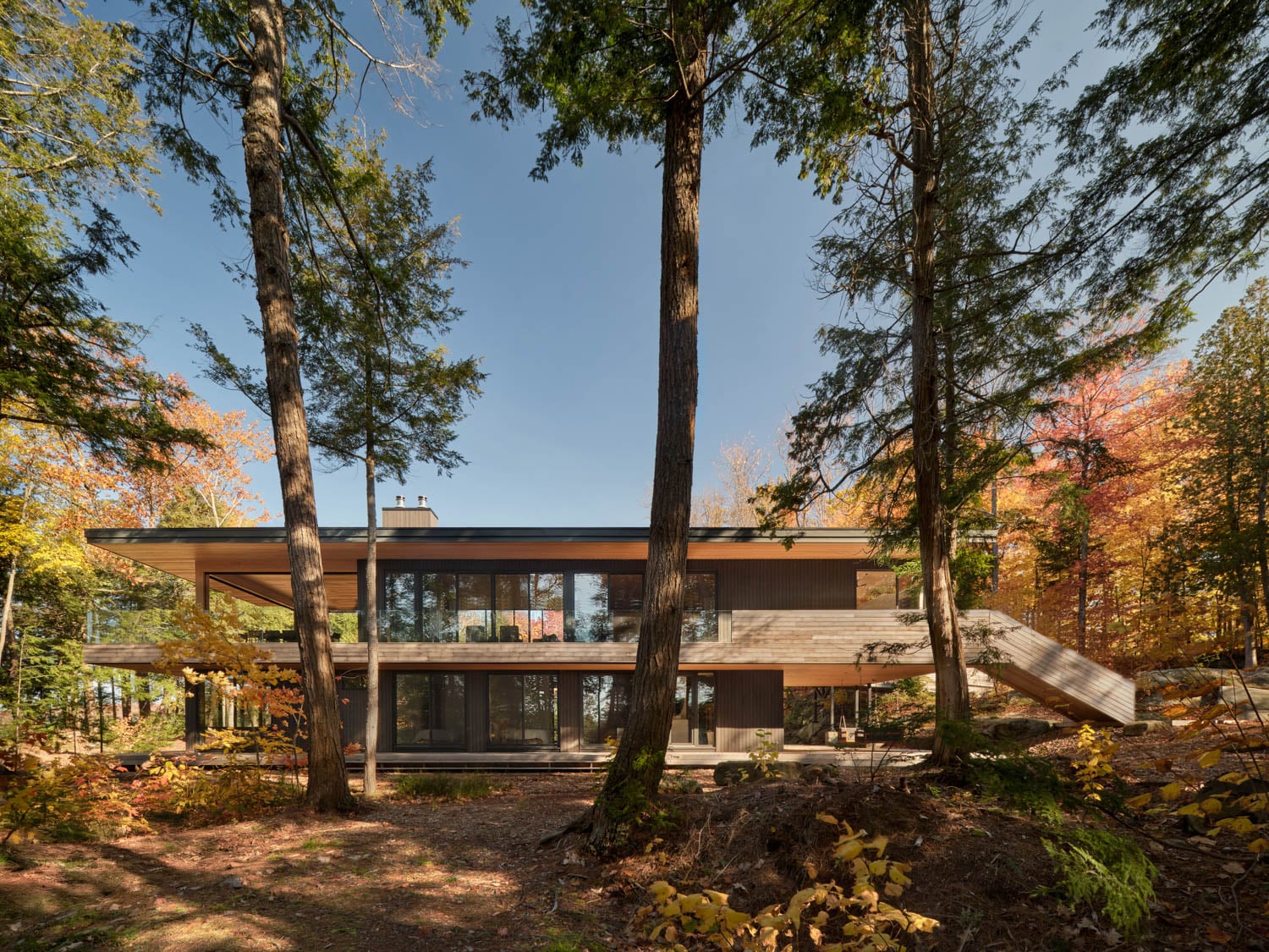 exterior facade of home in the forest