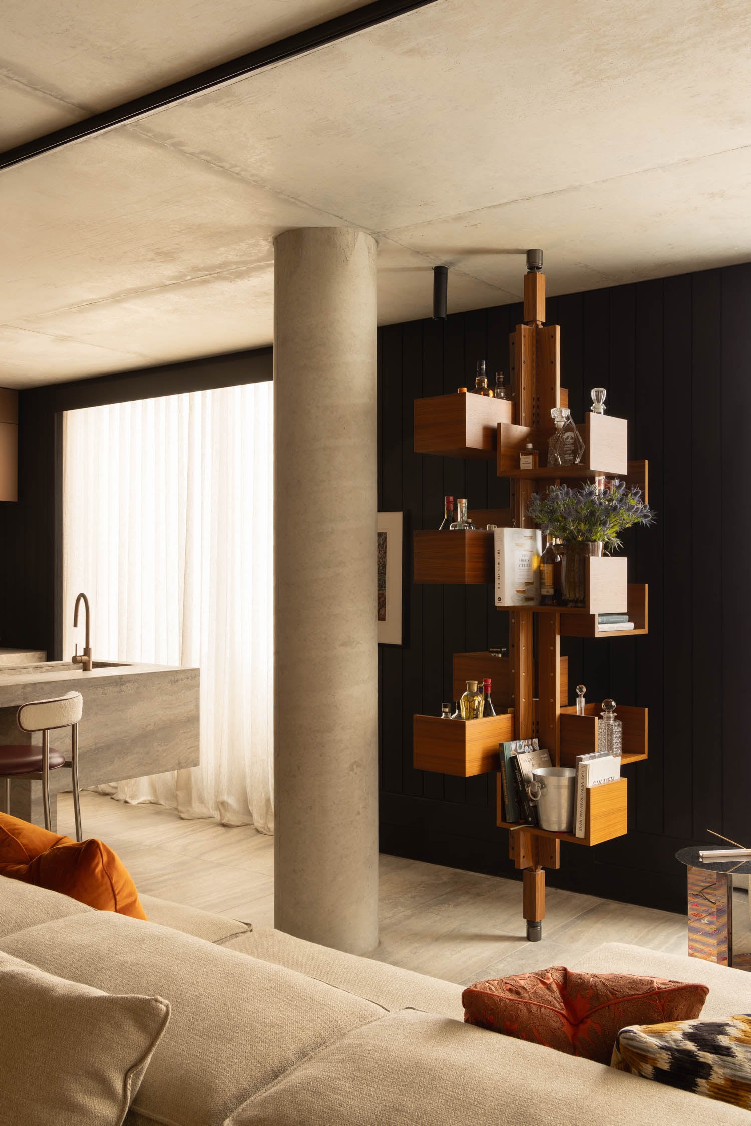 bookshelf structure in living room