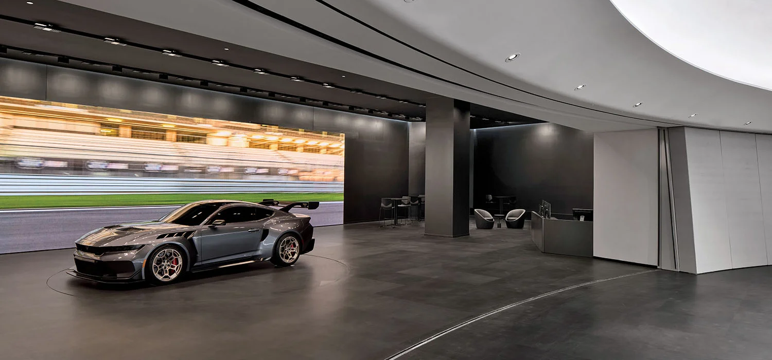 Ford car in showroom