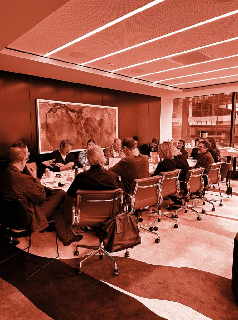 designers at a roundtable at penn1 in new york