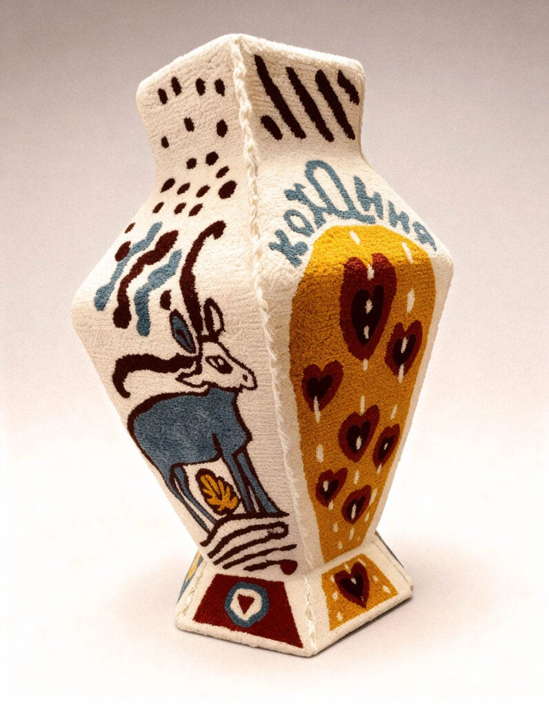 detail of vase with folklore shapes