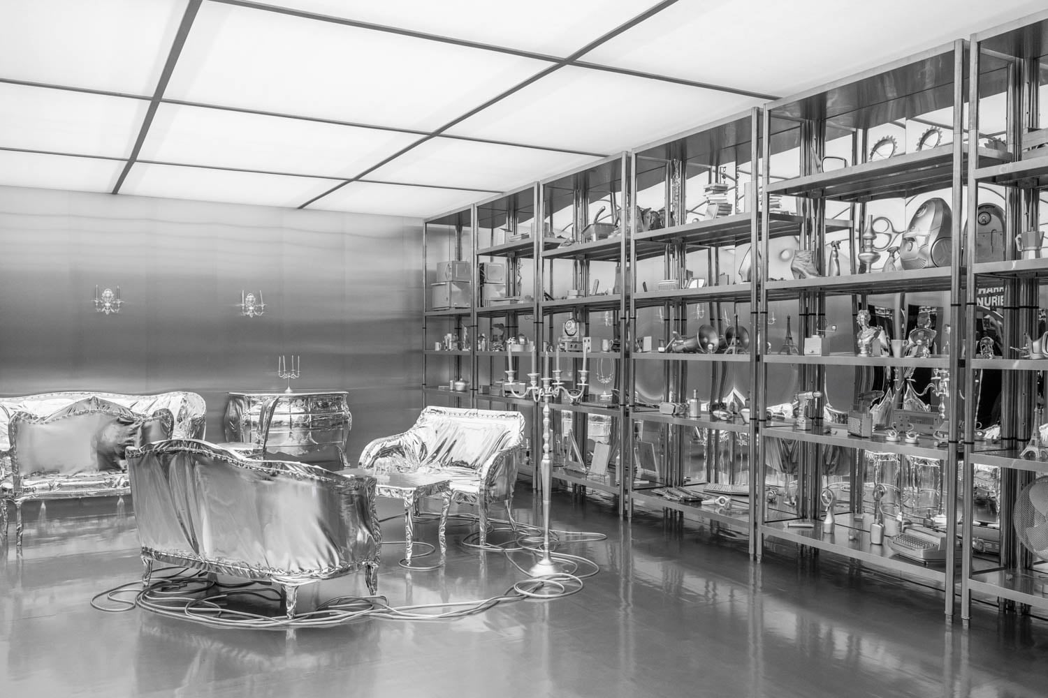 a silver showroom with furnishings at Maison & Objet