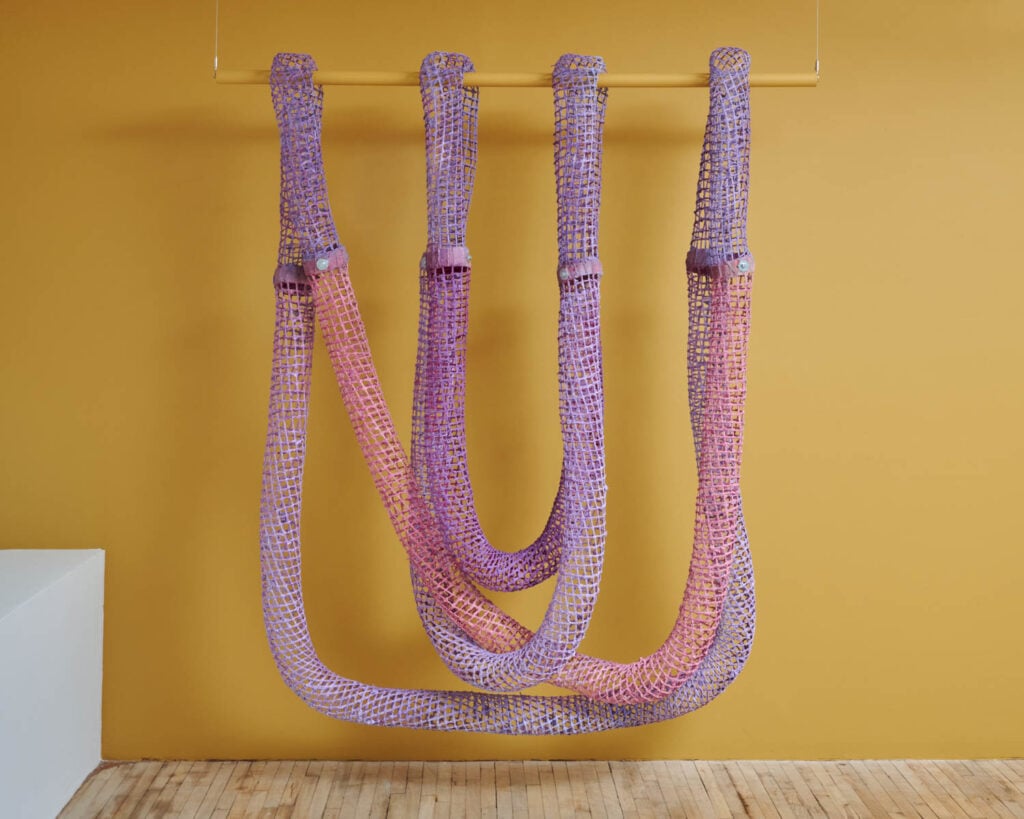 pink and purple woven ropes