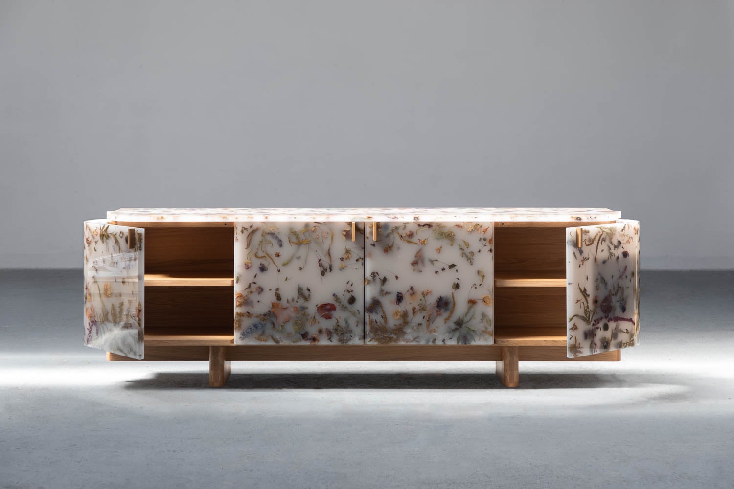 white floral cabinet