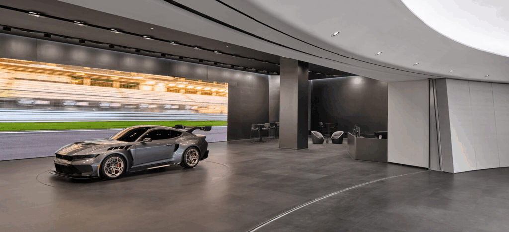 Ford car in showroom