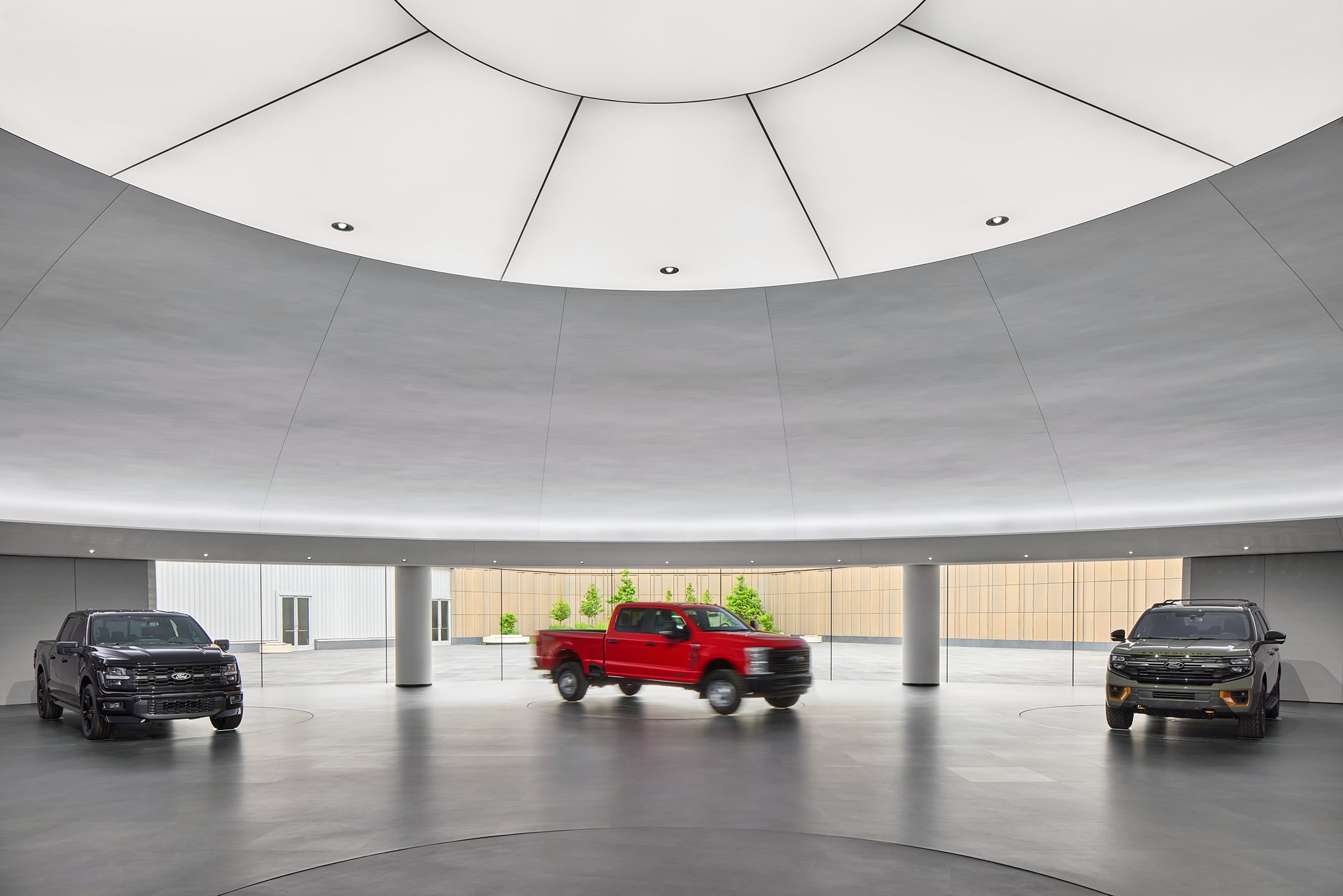 showroom with Ford cars