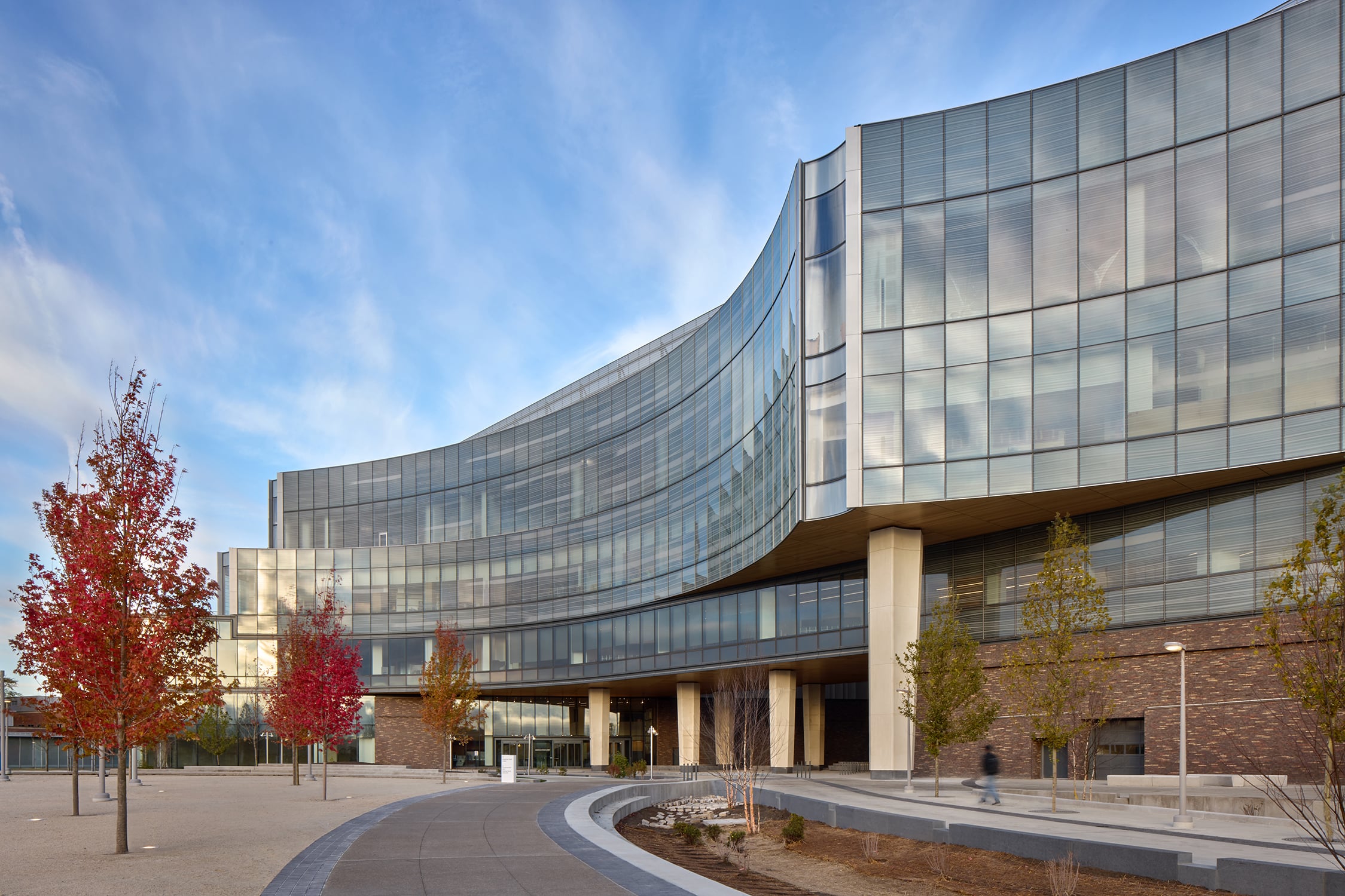 exterior facade of glass building