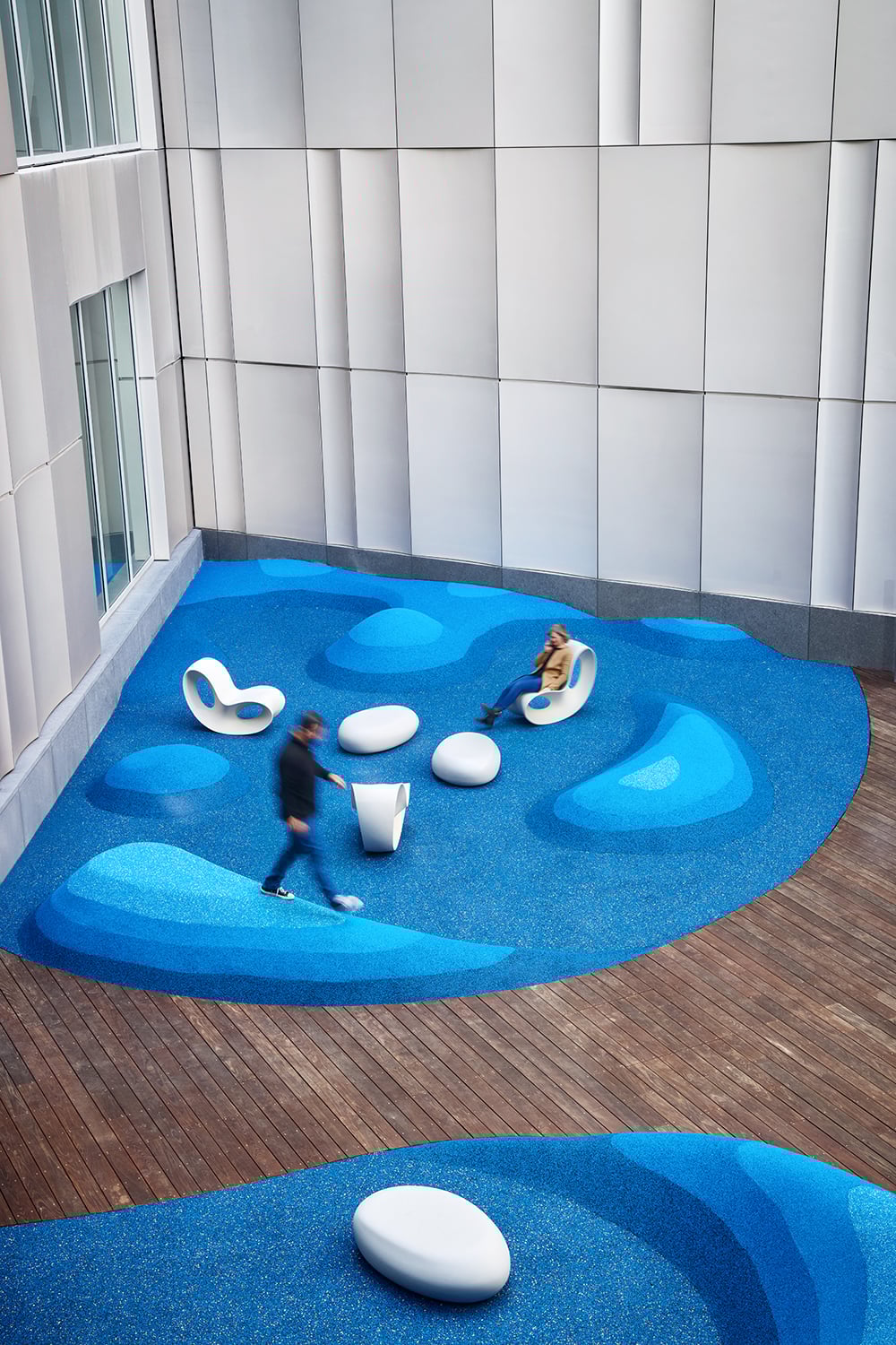 aerial view of sitting area