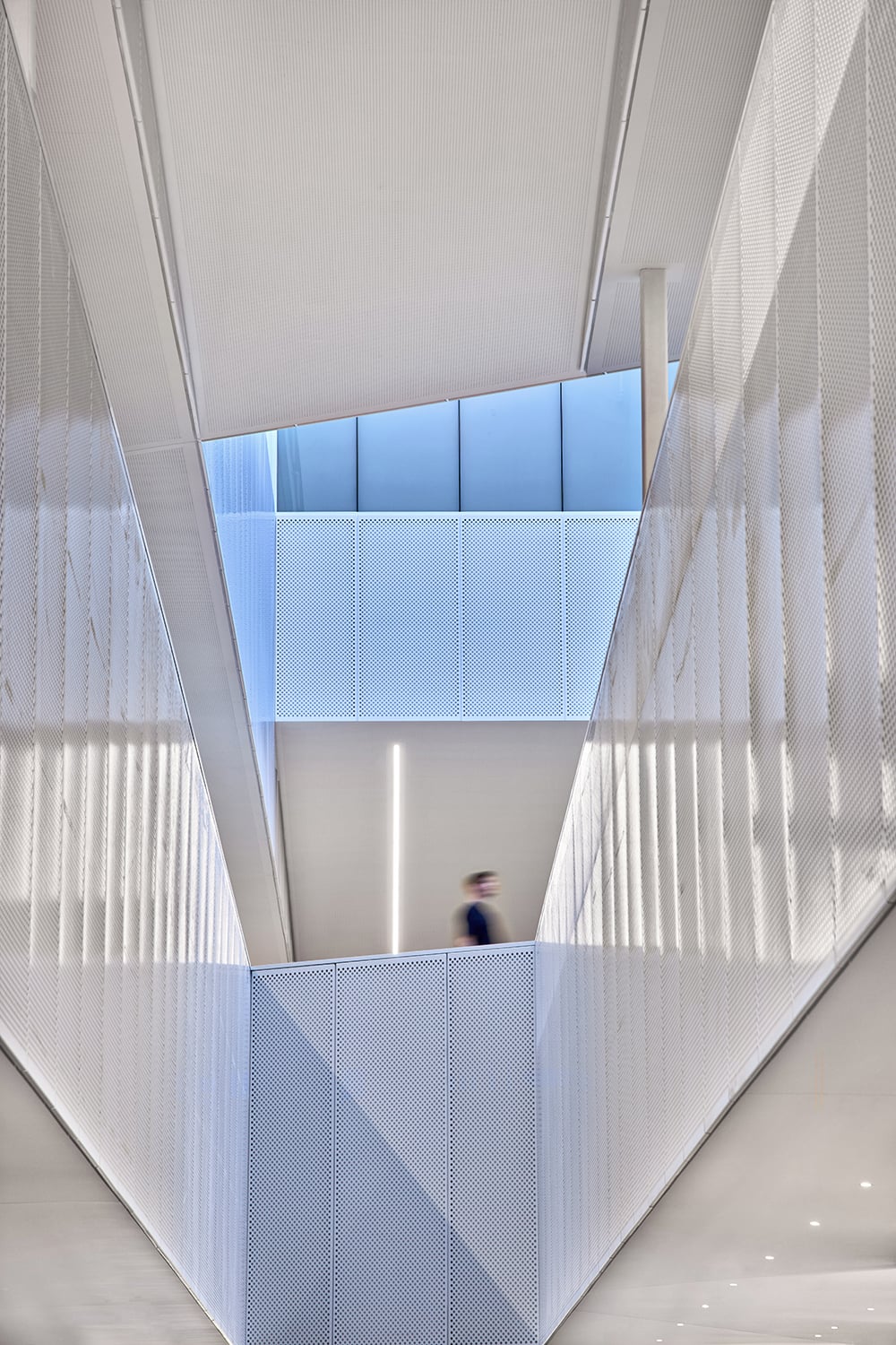 view of metal guardrails in atrium