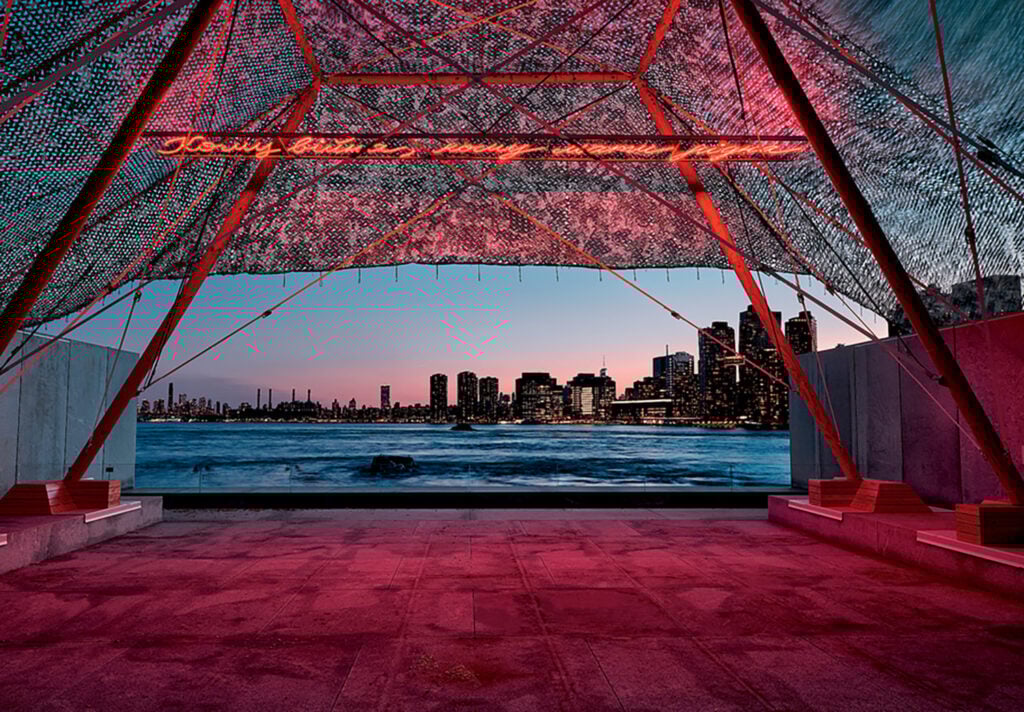 A large red structure.