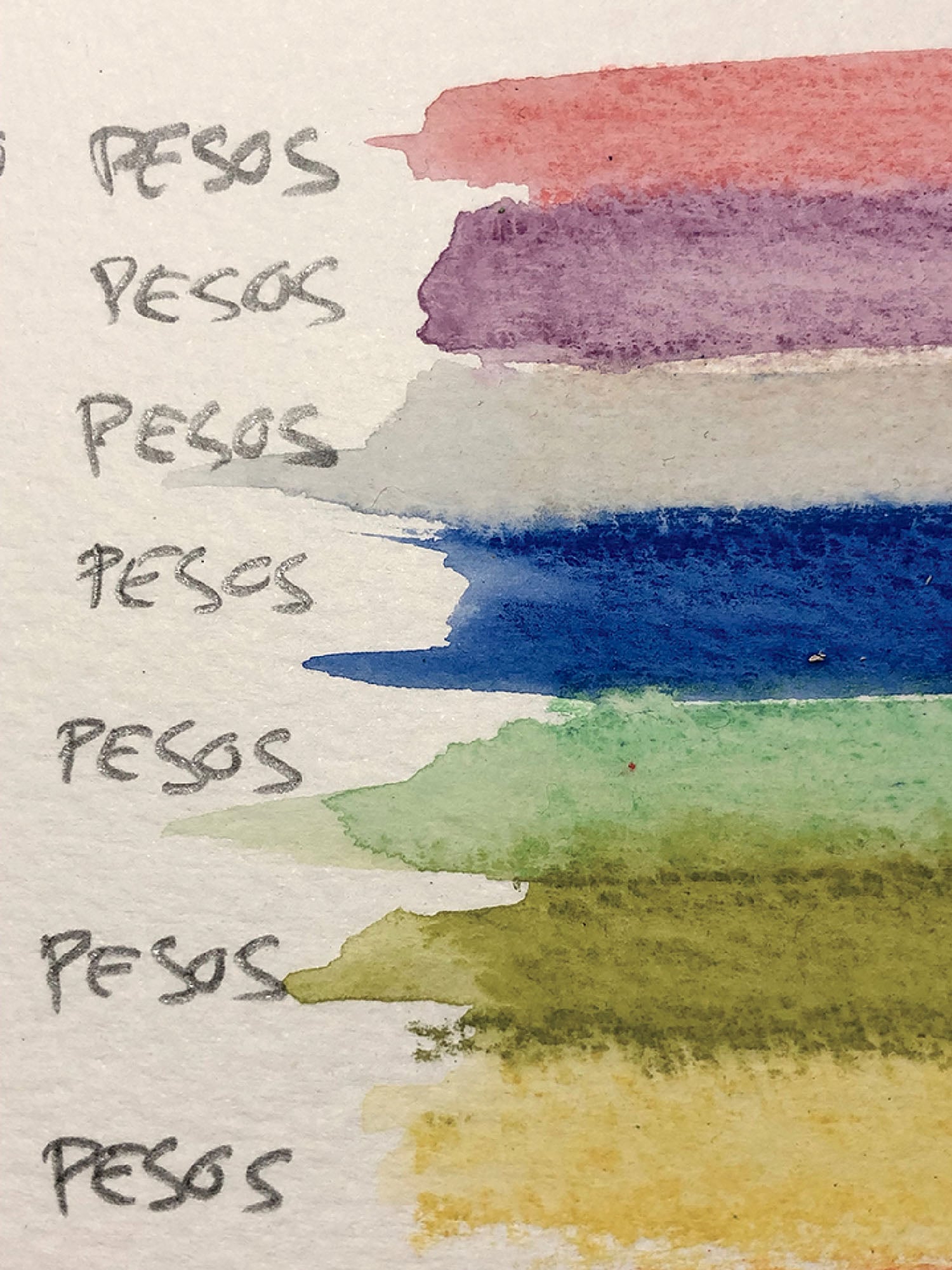 A piece of paper with a bunch of paint.