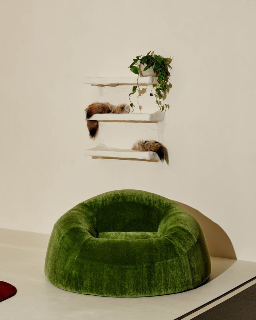 plush green velvet chair