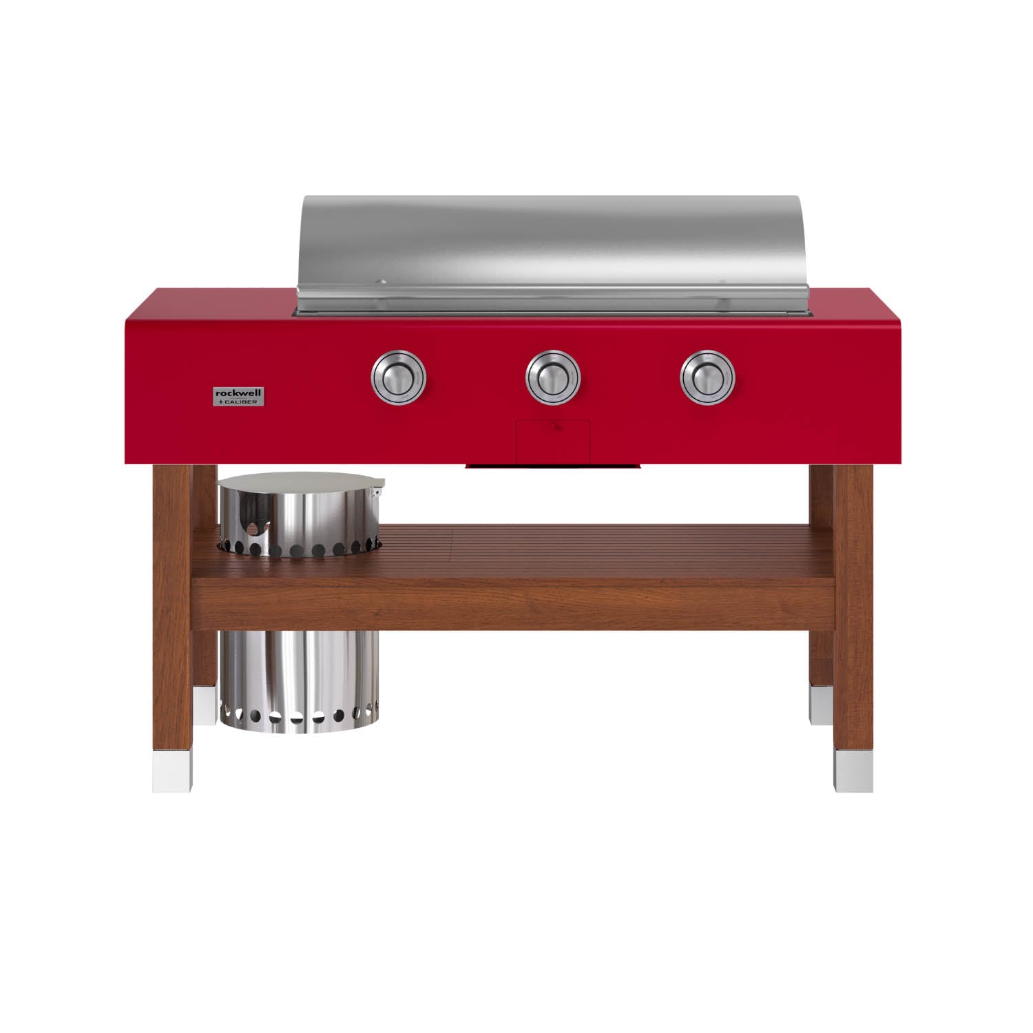 bright red finish on grill hood