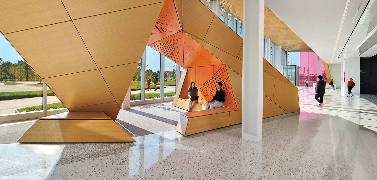 modern interior with angular forms