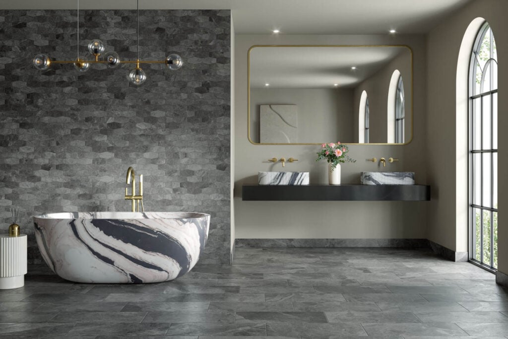 gray bath area
