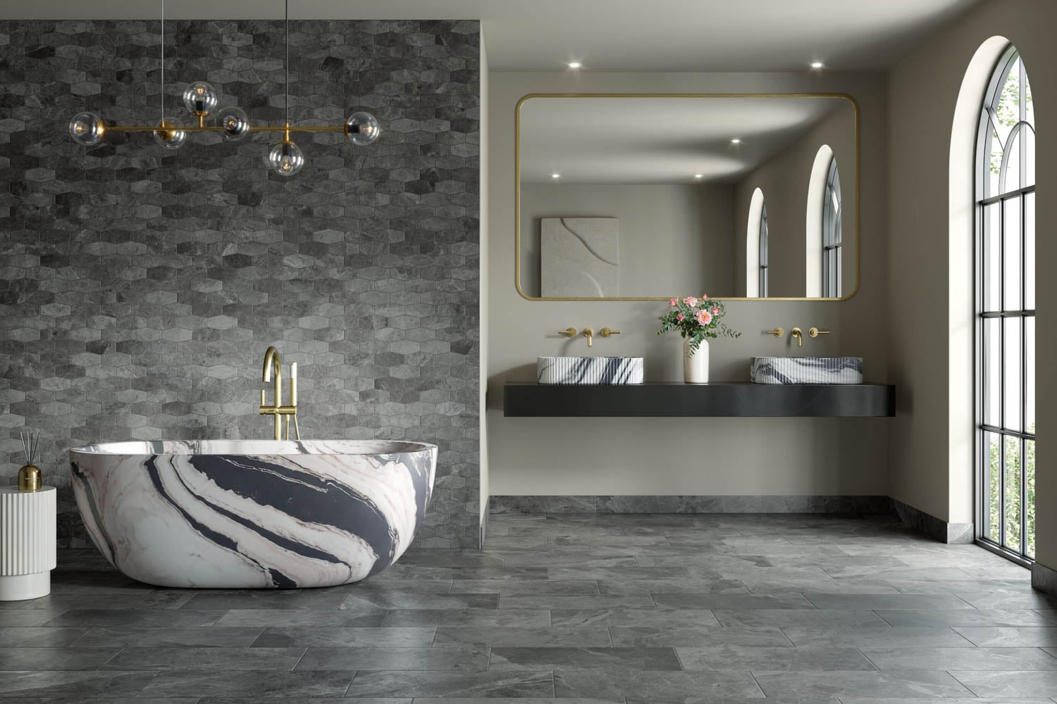 gray bath area