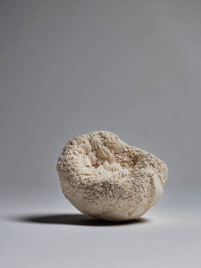 white rock shaped chair