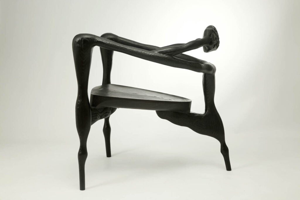 side view of black chair