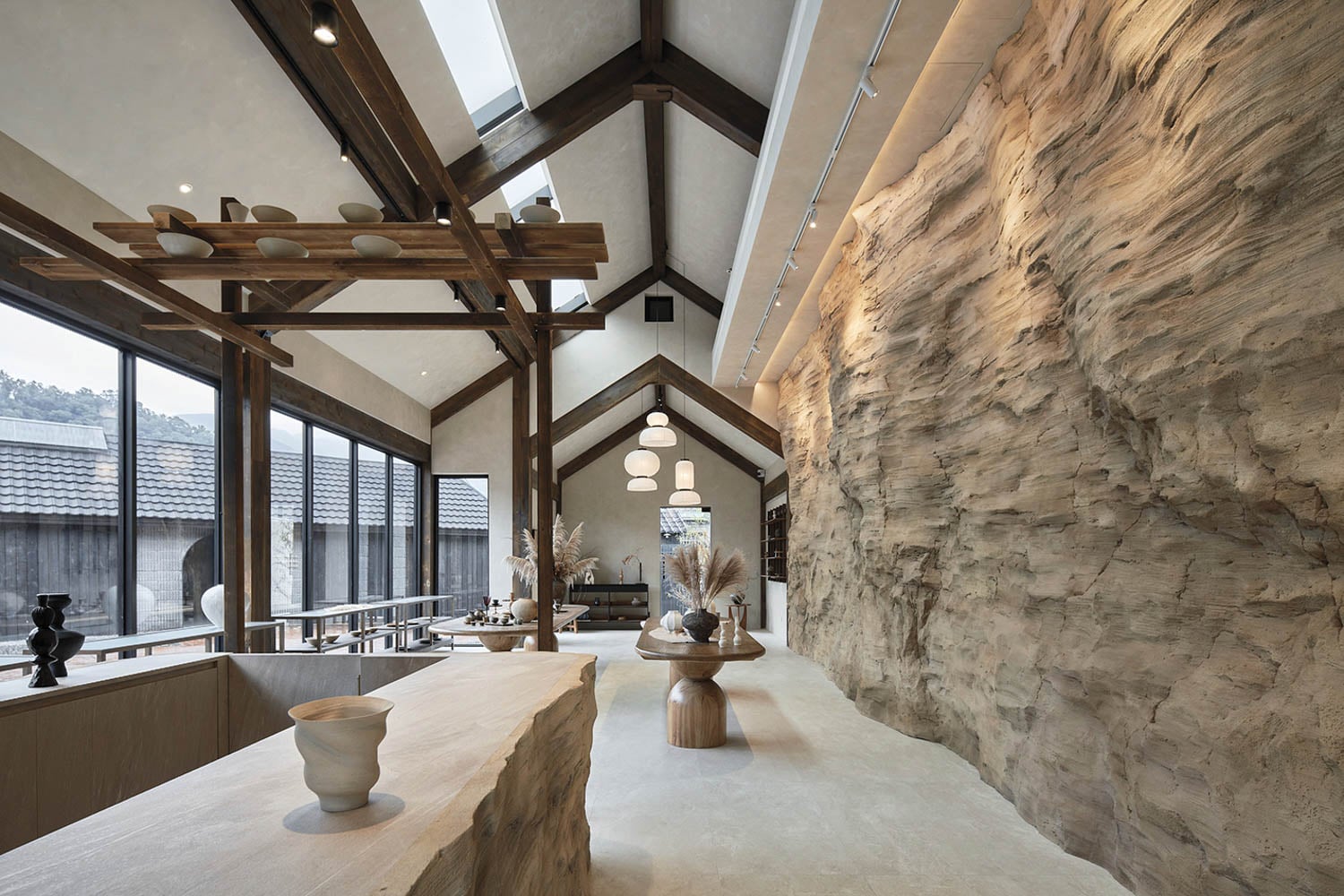a rustic interior
