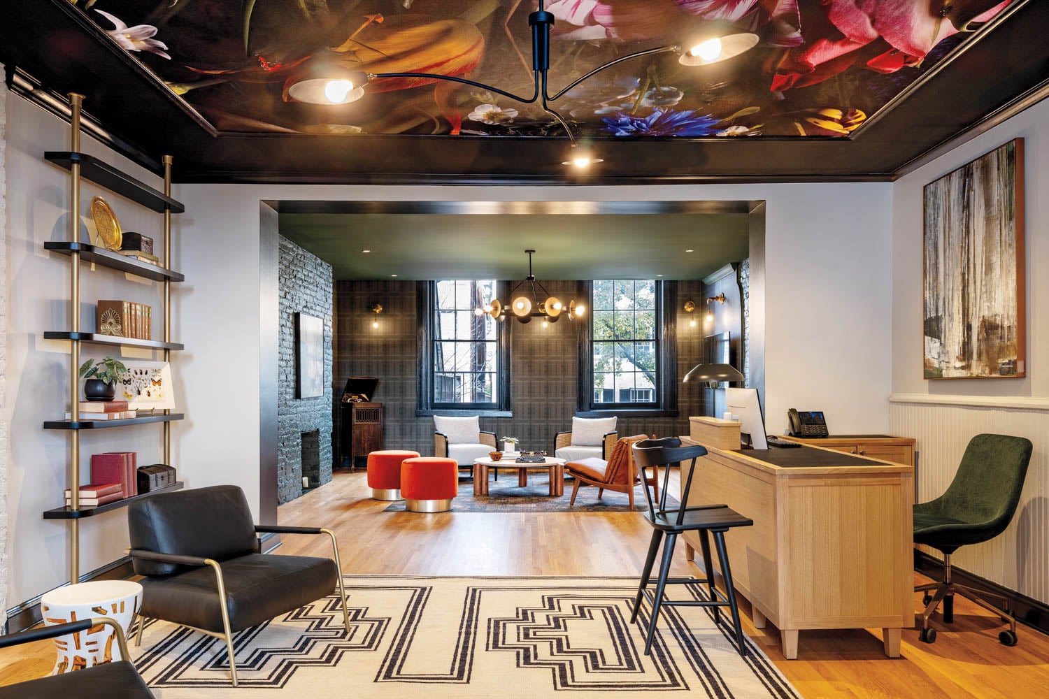 reception area with pattern on floor