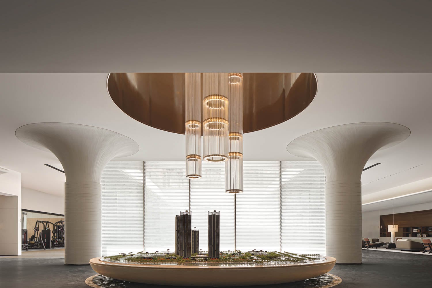 chandelier over table