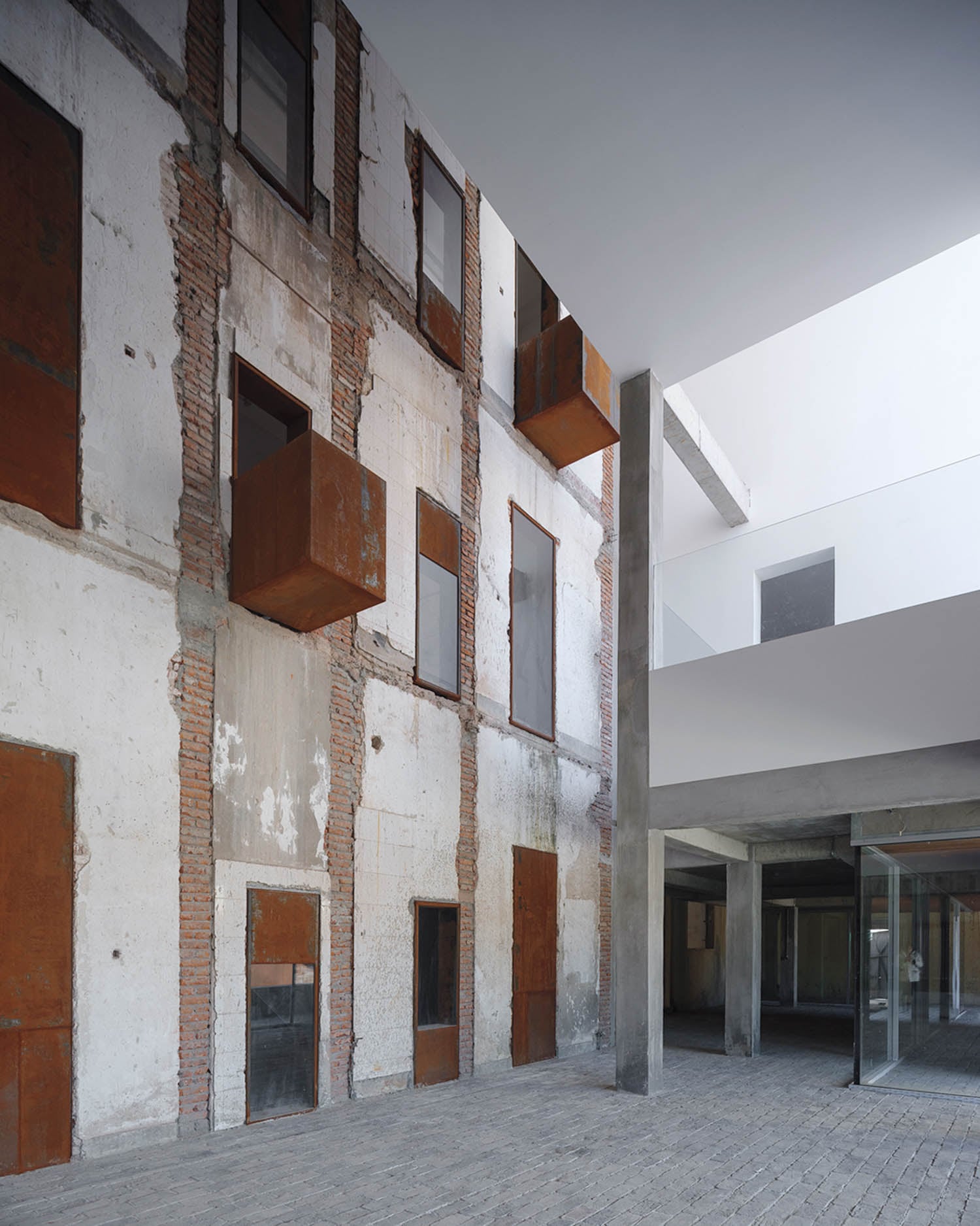 office courtyard with brick buildings