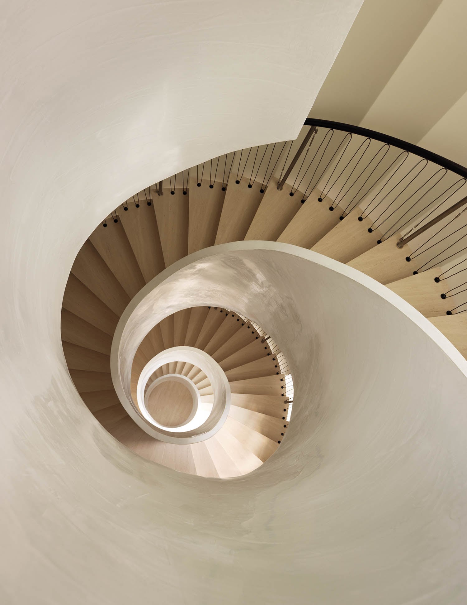 aerial view of spiral staircase