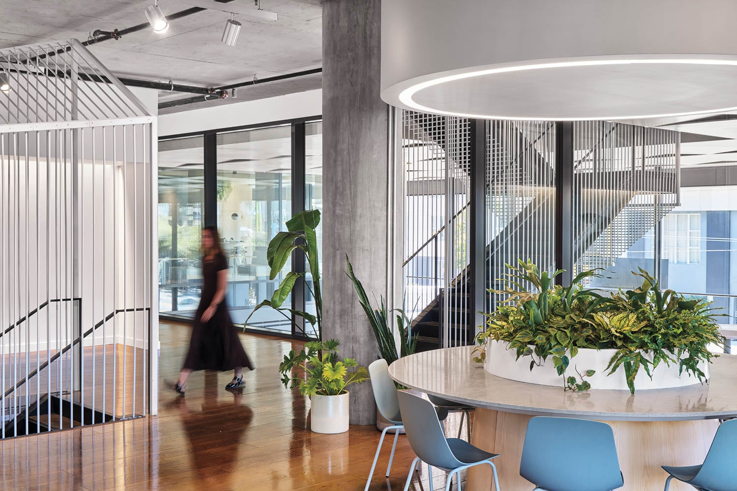 Modern office space with a bright, open design