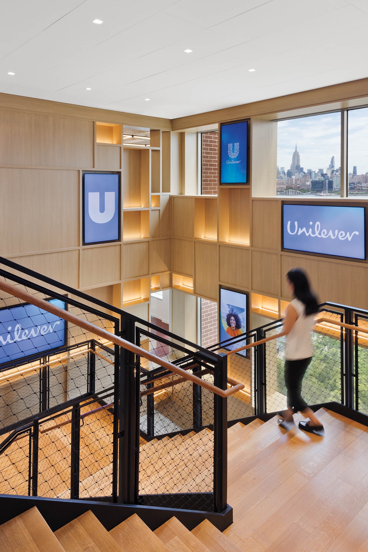 person walking down the stairs