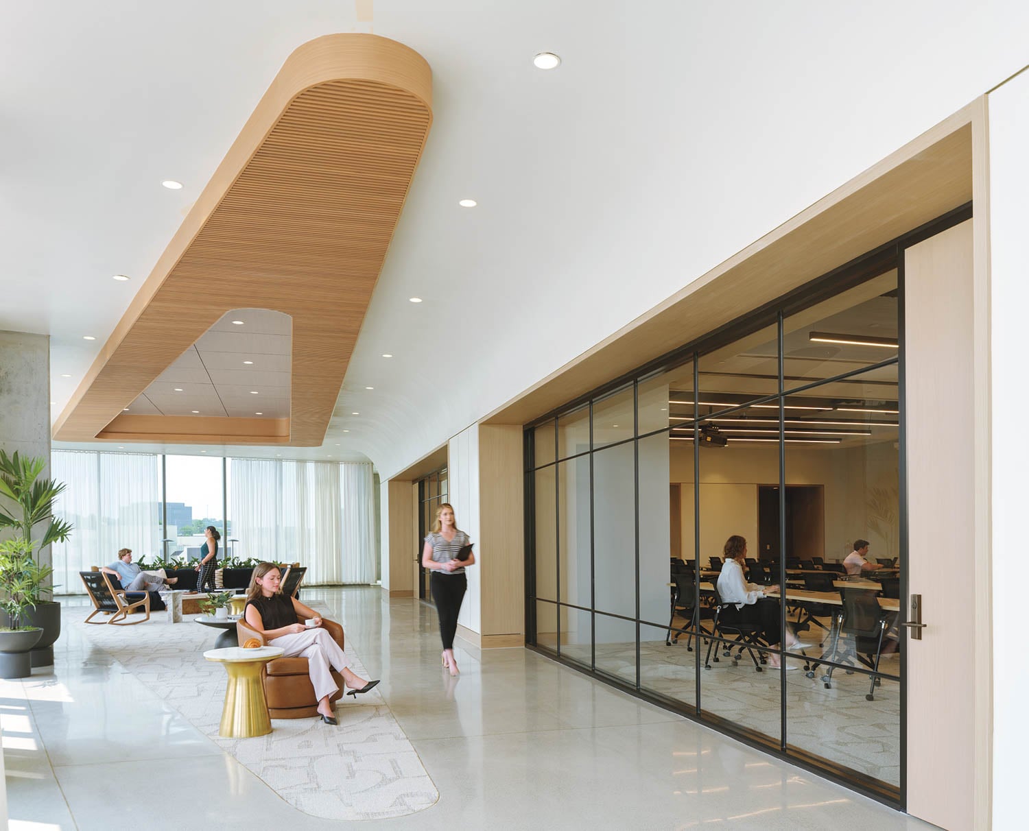lounge area facing conference room