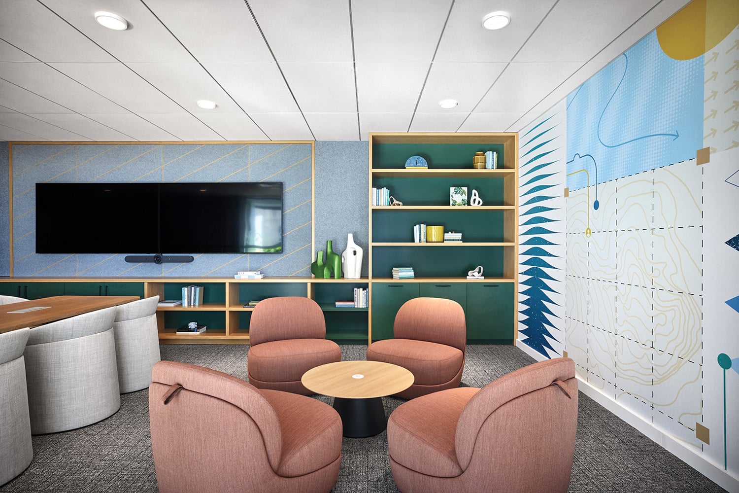 common area for group work in linkedin office