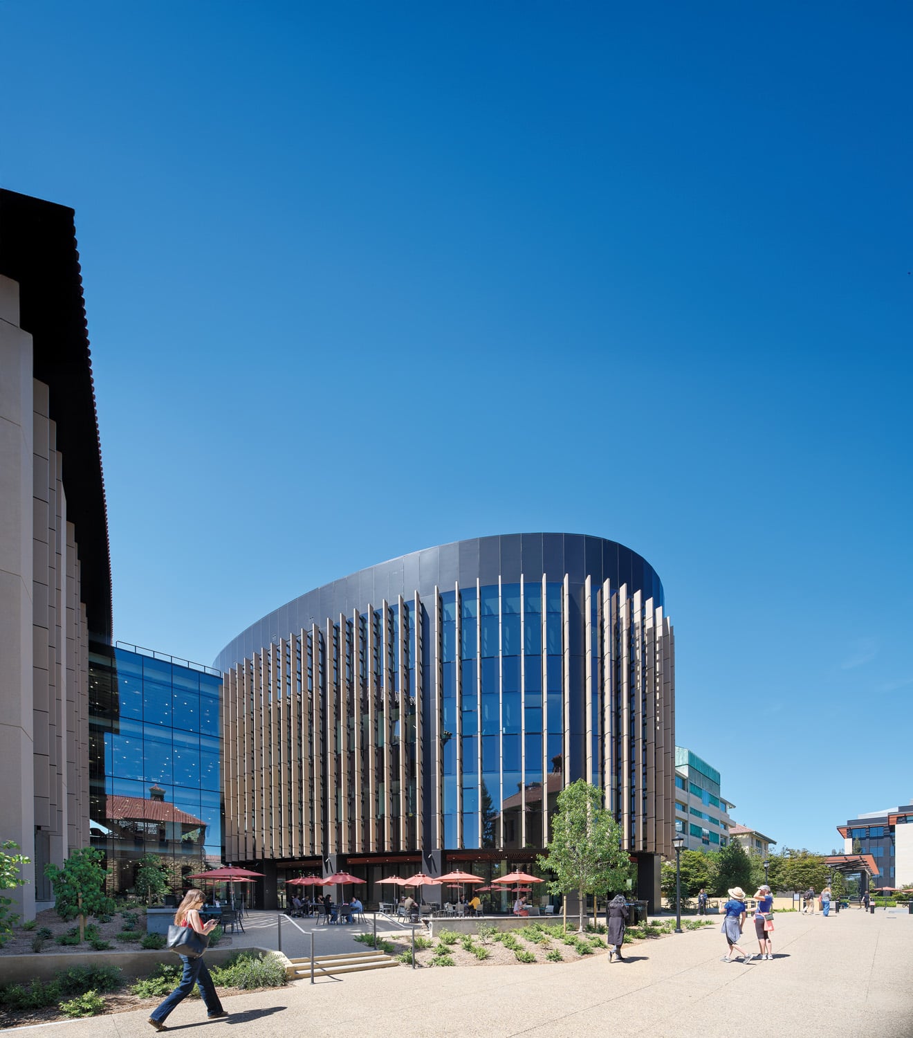 facade of a steel building with blue sky