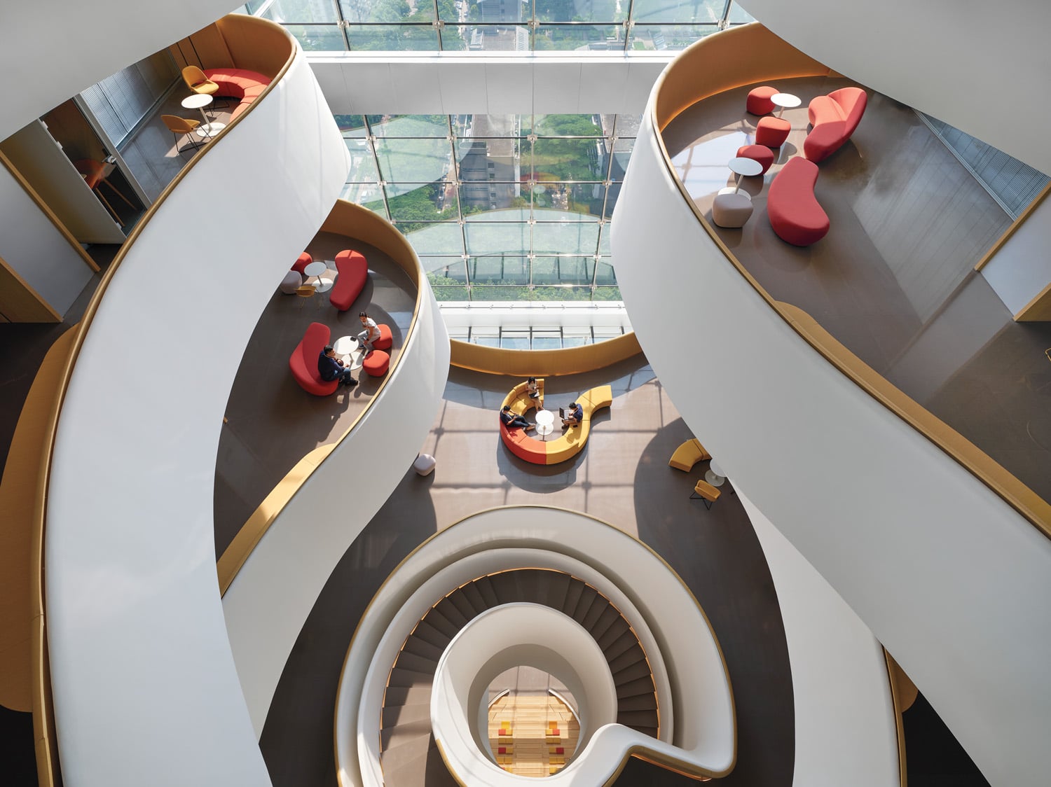TP-Link workplace with curved balconies