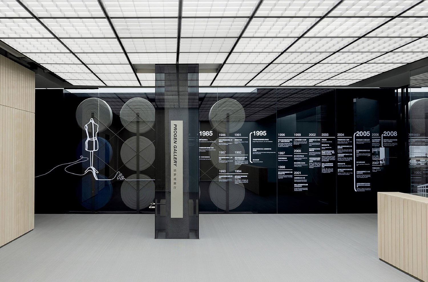 A room with a large display of various items.