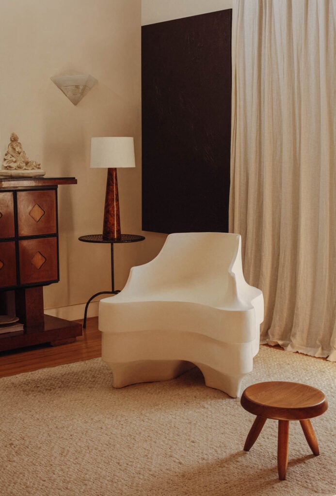 white chair in living room