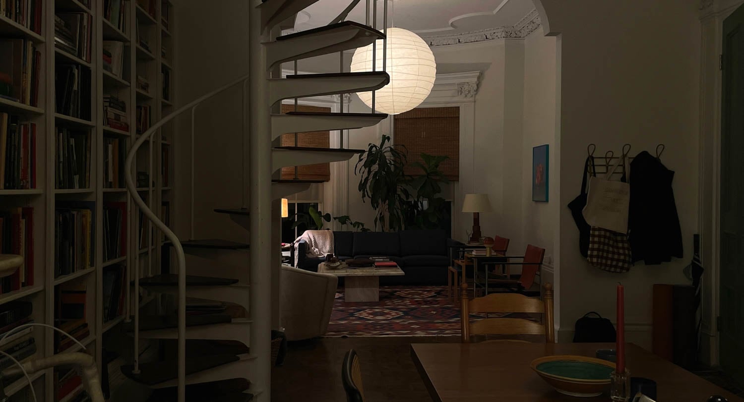 winding staircase in boston apartment
